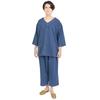 Fuuka In-Hotel Relaxation Wear (Blue) Waffle Fabric Unisex Linen-Compatible Commercial Use (Sauna/Hotel/Ganbanyoku/Spa) (Size F)