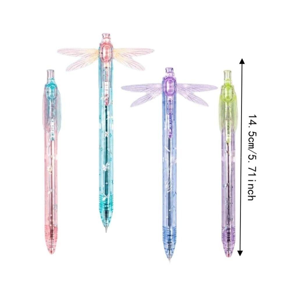 0.5mm Dragonfly Pen with Moving Wings with Two Pen Refills Black Ink Pens Stationery Supplies