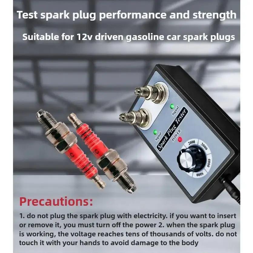 Spark Plug Tester Double Hole Diagnostic Tool Car 12V Spark Tester 0-5000rpm Auto Engine Ignition Detector Tools