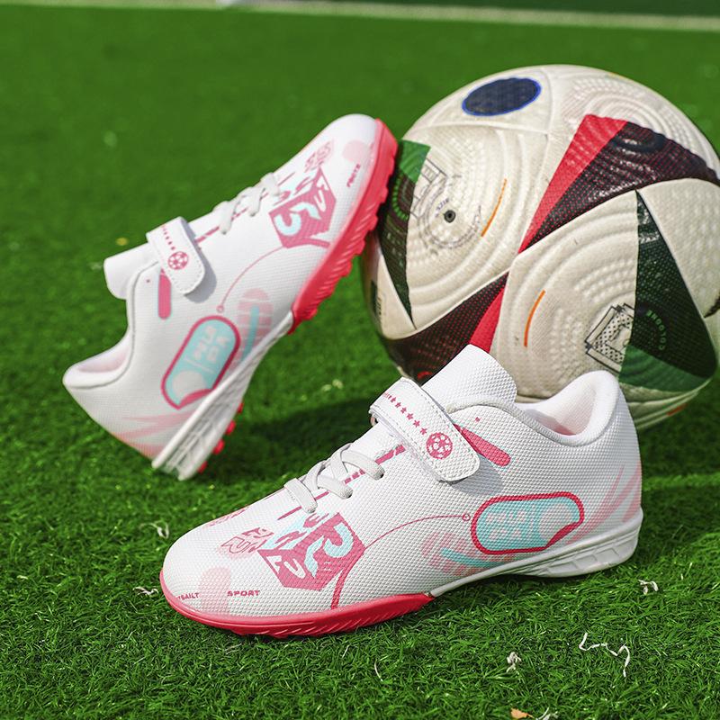 New Children's Football Shoes Boys and Girls Teenagers Velcro Broken Nails Primary and Secondary School Students Competition Training Shoes