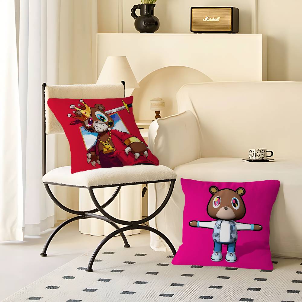 K-Kanye West Bear Personalized Pillow Dust Cover Bedroom Kids Party Decoration Pillowcase Birthday Children Gift