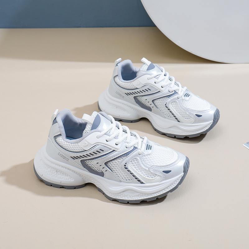 Fashion 2024 New Fashion Casual Sports Women's Shoes Mesh Breathable Thick Sole Heightening Sports Shoes