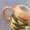 Hamburger water cup without lid, cute and cute breakfast cup, large-capacity ceramic hamburger cup, mug.