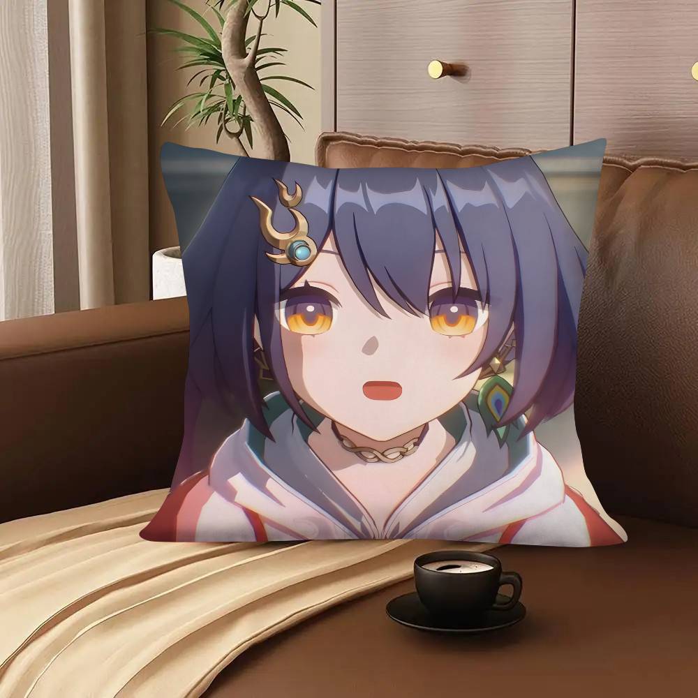 1pc Game Anime Honkai Star Rail Yunli Pillow Case Fashion Square Pillowcase Bedroom Sofa Room Ins Decoration Leisure