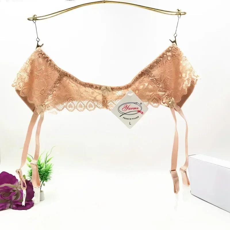 Damen Sexy Dessous Übergröße Spitze Strumpfband Transparent Dessous Verstellbarer Doppelreihiger Gürtel Strümpfe Slips