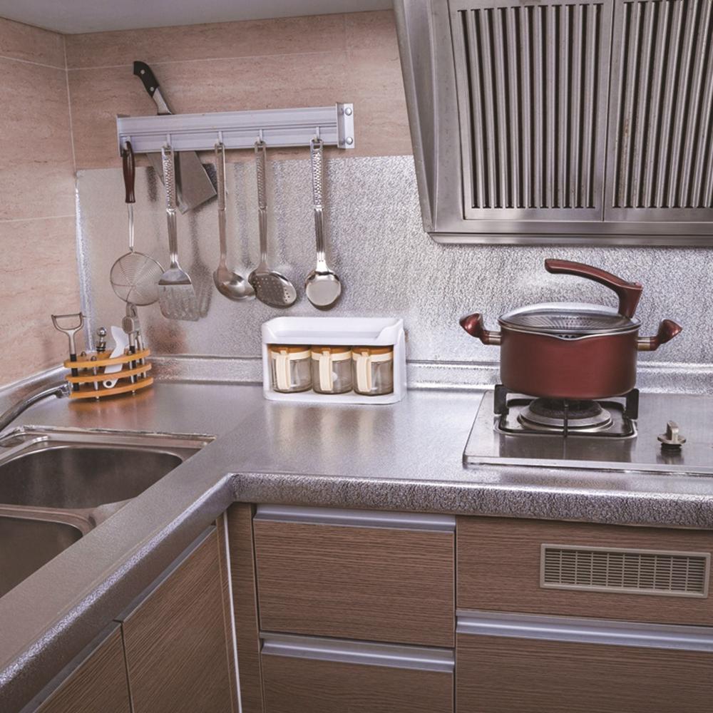 High-temperature Kitchen Anti-fouling Wallpaper Aluminum Foil Oil-proof Stickers Self-adhesive