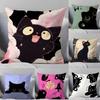 Cute Cartoon Little Black Cat Pillow Case Pillowcase Soft Skin Friendly & Comfortable With A Hidden Zipper