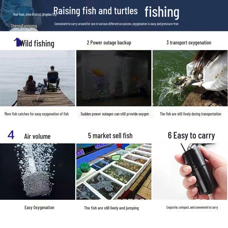 USB Portable Aquarium Fish Tank Aerator Oxygen Pump for Home and Fishing - Free Shipping