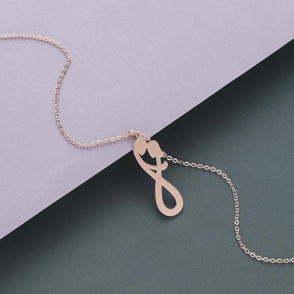 Kinitial Girl Boy Hollow 8 Infinity Pendants Necklaces for Women Fashion Stinless Steel Couple Chain Necklace Jewelry wholesale