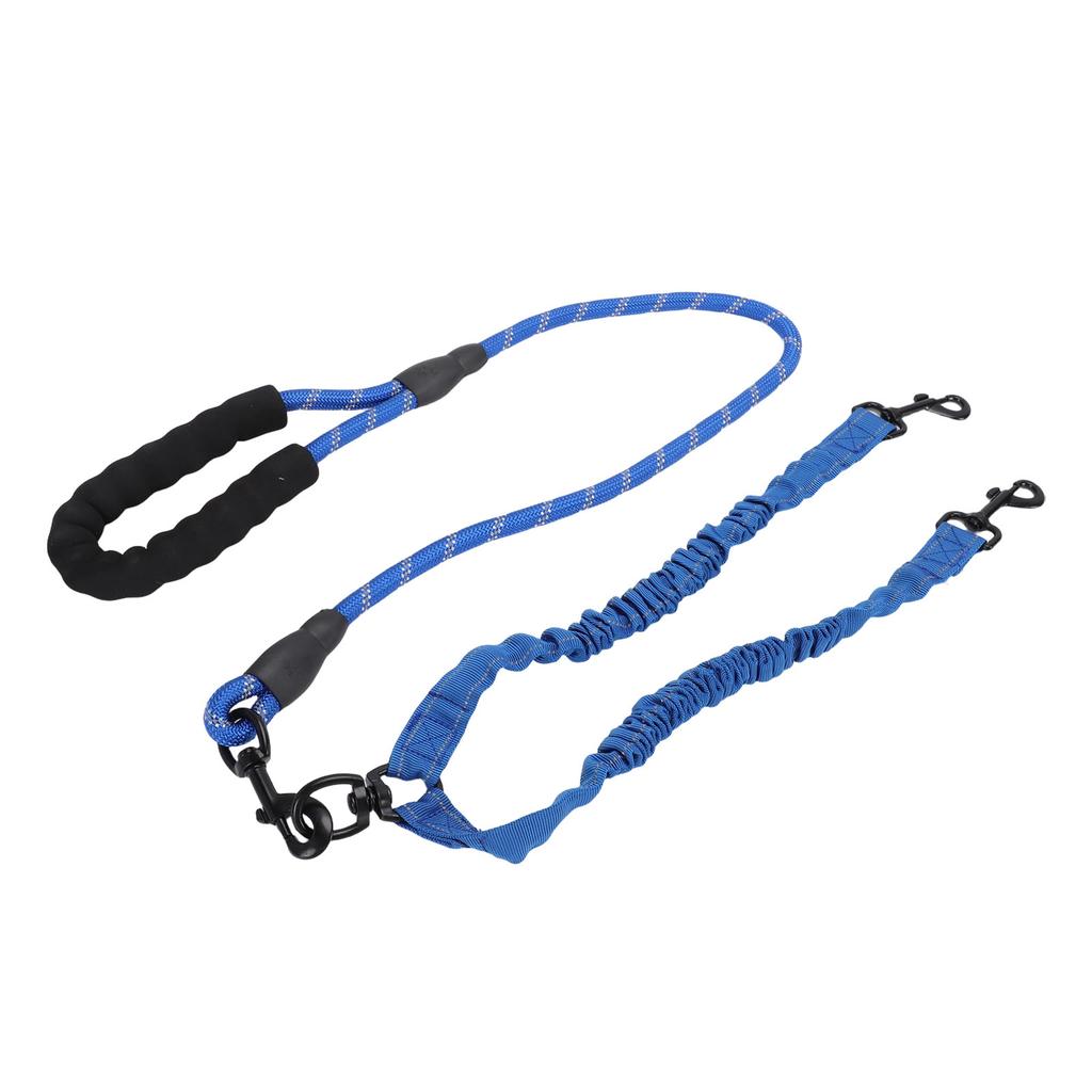 Dual Dog Leash Anti Tangling 360 degrees    Joint Shock Absorbing Night Reflective Double Ended   Pet Leash