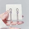 Korean Zircon Pearl Tassel Dangle Earrings - High-End Long Studs, New Super Fairy Style