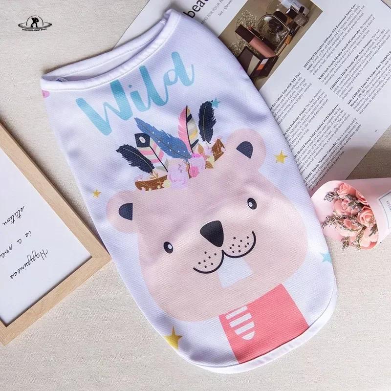 Cartoon-Welpen-Hundeweste, Sommer-Haustierkleidung für kleine Hunde, Chihuahua, Yorkshire, Malteser, Shirts, Hunde, Haustiere, Kleidung, Katzen-Outfit