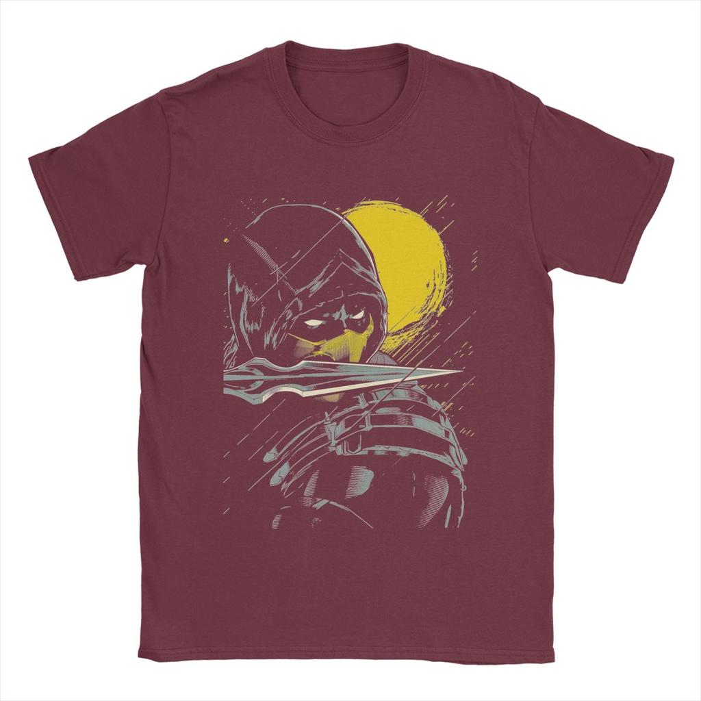 Men's T-Shirts Mortal Kombat Scorpion Serious Ninja Casual 100% Cotton Tees Short Sleeve T Shirt Round Neck Clothing Gift Idea