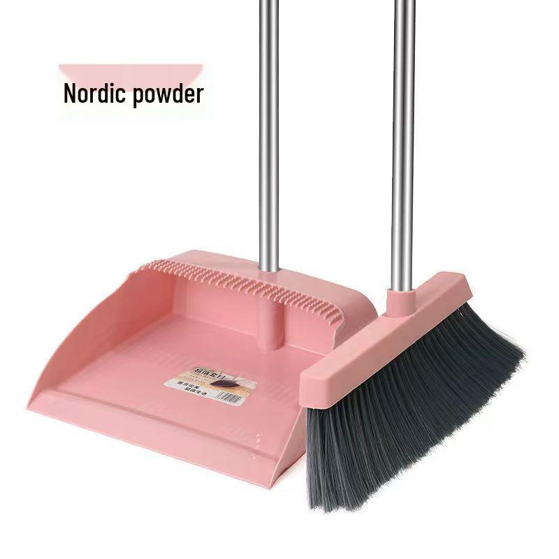 Indoor/Outdoor Broom and Dustpan Set with Magic Silicone Bristles