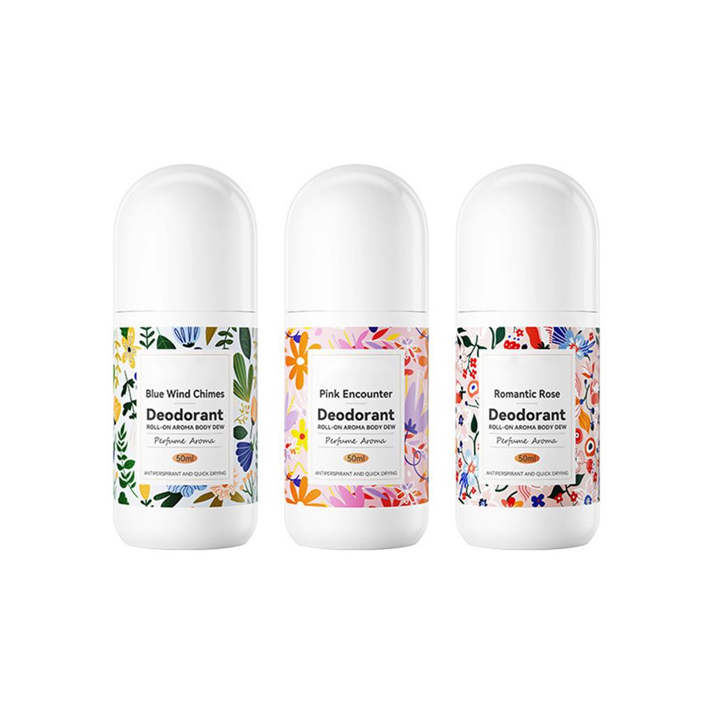 Damen Lang Anhaltendes Roll-On Deodorant, Alkoholfrei & Schnell Trocknend, Frischer Duft Anti-Schweiß, Tragbare Erfrischende Parfüm-Alternative