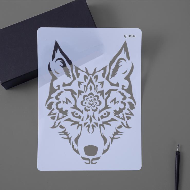 Plantilla DIY de Pintura de Rascar con Temática de Animales y Regla Creativa de Encaje
