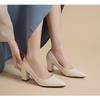 New Pointed-toe Work Shoes for Women with Thick Heels Shallow Opening and High Heels on One Foot