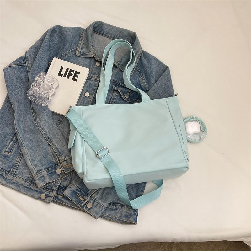 Large Capacity Canvas Bag Women's Transparent Handbag Student's Book Crossbody Tote Bag