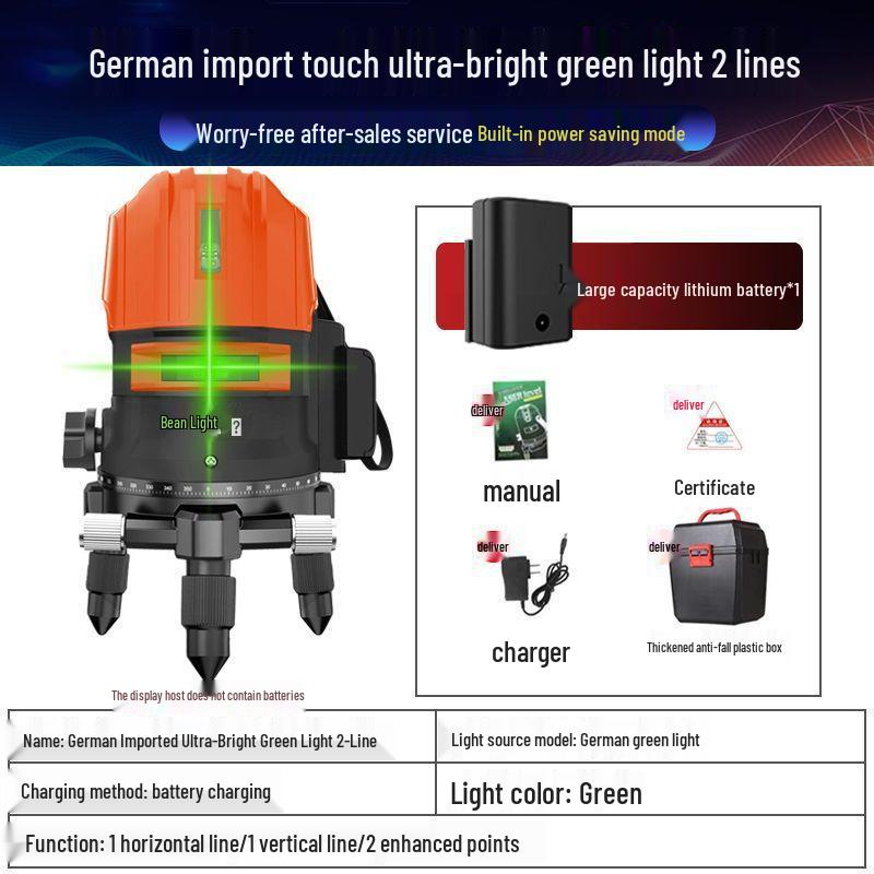Nível Laser Infravermelho Verde e Azul de Alta Precisão - 2, 3 ou 5 Linhas, Luz Forte ao Ar Livre, Nivelamento Automático