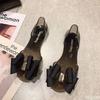 Fashion Lightweight open toed flat shoes for women's casual jelly bow transparent casual anti slip summer fashionable versatile sandals