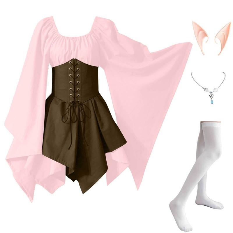 New long-sleeved women's Renaissance medieval dress