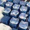 20pcs Glass Like Clear Cats Face Keyboard Top Quick Installation & Reusable Caps Protect Manicures While Typing