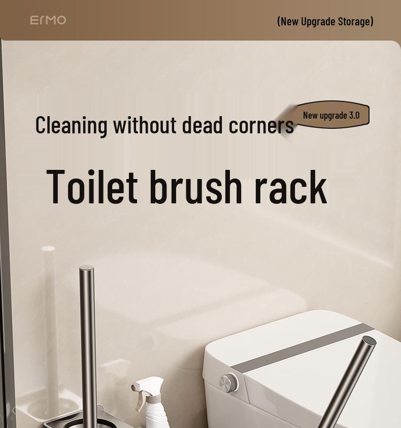 Nástěnná sada WC kartáče bez vrtání s čističem spár