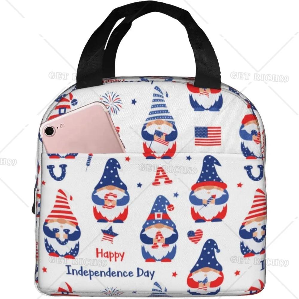 

Забавный милый гном звездный ланч-бокс для женщин и мужчин, изолированный контейнер с карманом для работы, пикника, путешествия, школы 22x20x13CM золотой