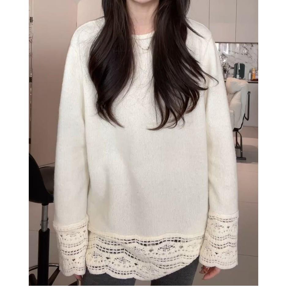 Korean Style Women’s Long Sleeve T-Shirt - 2025 Autumn/Winter, Chic Versatile Loose Fit L абрикосовый