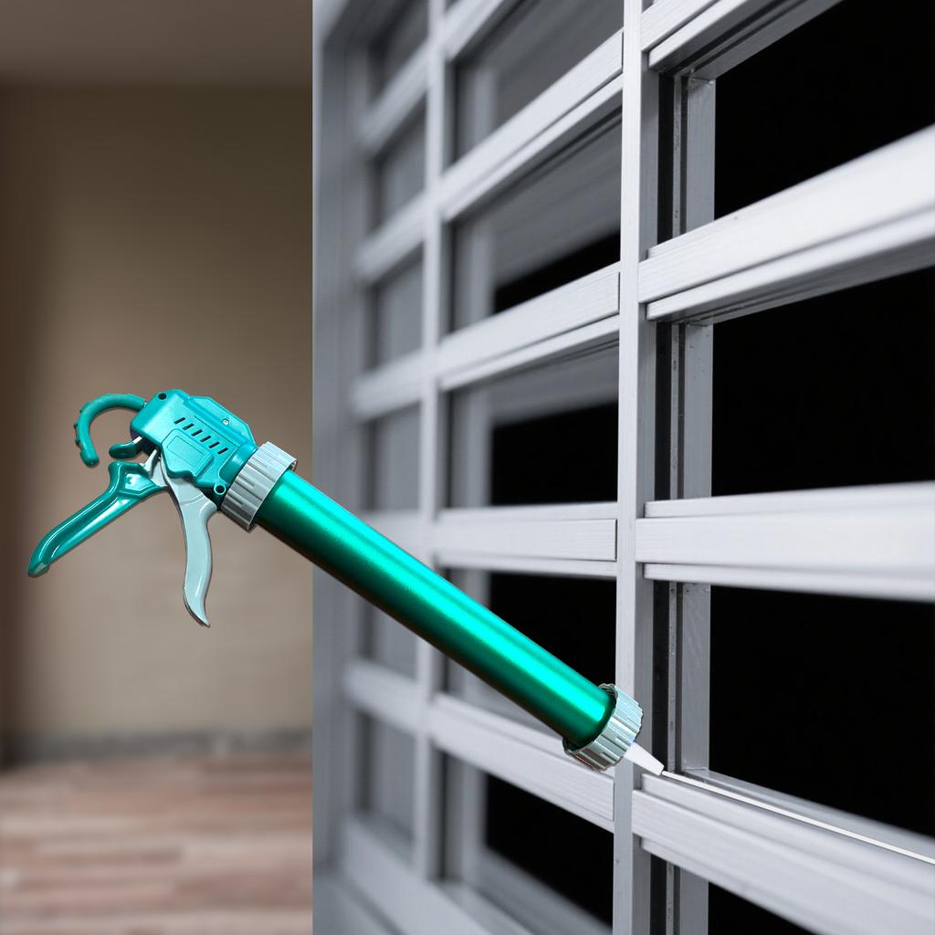 Shuangyuan Green Silicone Glue Gun (Caulking Gun) for Construction Home & Engineering-A1-Soft Type Convenient & Easy to Use