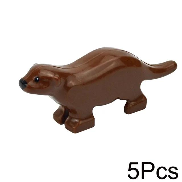 MOC Animals Building Blocks Flamingo Swan Otter Cat Dog Pug Chick Duck Eagle Sheep Owl Rabbit DIY Model Brick Toys for Children