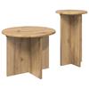 Side Table Set 2 Pcs Artisan Oak Wood Based Material