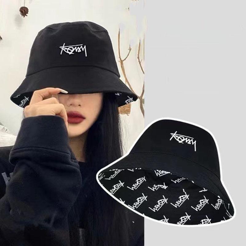 Nowy Dwustronny Kapelusz Bucket Hat Męski Damski Japoński Graffiti Litery Outdoorowe Kapelusze Przeciwsłoneczne Unisex Szerokie Rondo Składane Kapelusze Rybackie