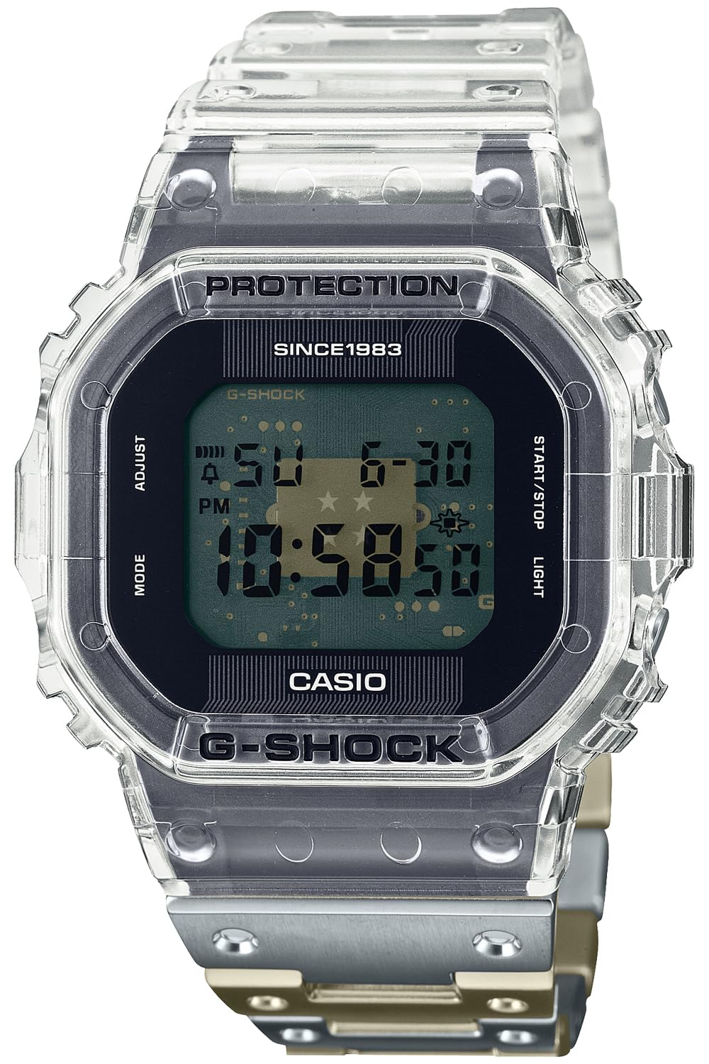 

Watch 40th Anniversary Clear Remix Clear x Gold x Silver [Casio] G-SHOCK [] G-SHOCK DWE-5640RX-7JR для чоловіків