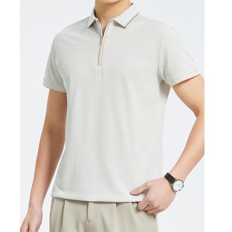 YUZHAOLIN Men's Summer Business Zipper Polo Shirt