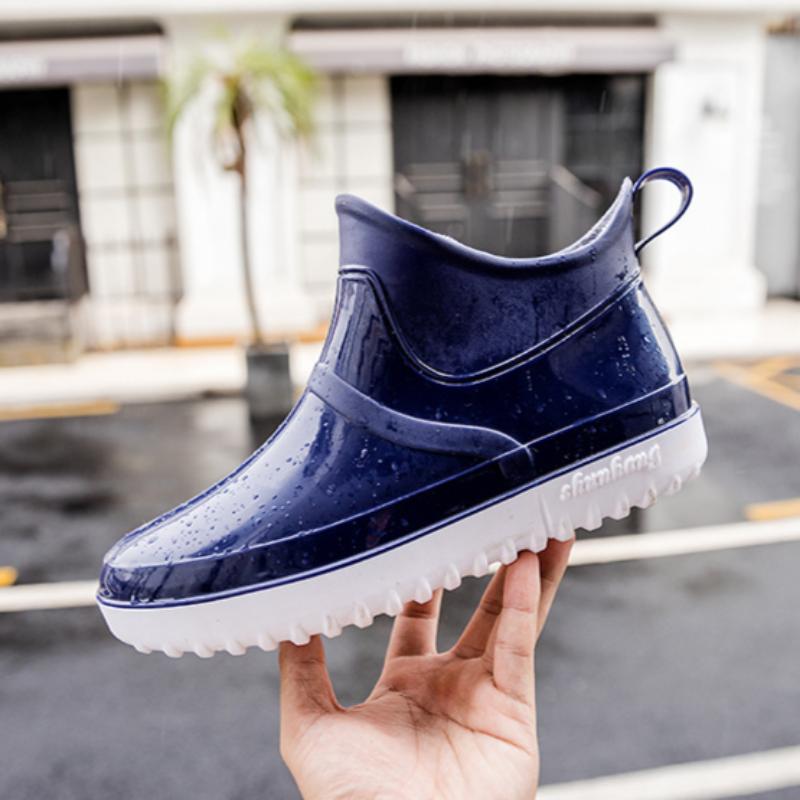 Kalosze Męskie Modne Buty do Wody Cztery Pory Roku Kalosze Outdoorowe Krótkie Cholewki Buty Robocze Wodoodporne Antypoślizgowe Niskie Gumowe Buty