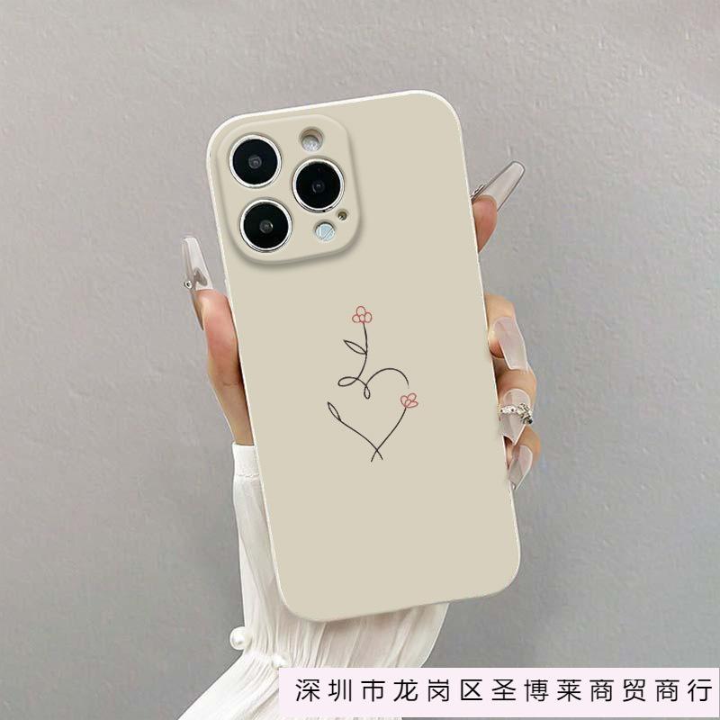 Line flower love for iPhone11/12/13/14/15promax Apple 16PROMAX mobile phone case