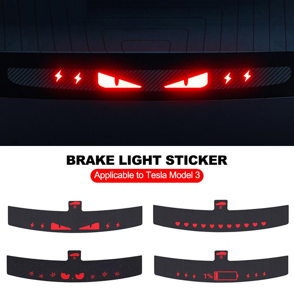 Lampa Spate Montată Sus pentru Mașină, Lampă de Frână, Placă de Proiecție Frână Mașină, Decal Moale din PVC, Embleme Autocolante Lampă Spate Superioară pentru Tesla Model 3 Highland