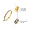 Vnox 2mm Bling CZ Stones Ring for Women Lady Gold Color Stainless Steel Shinny Crystal Finger Band Elegant Jewelry