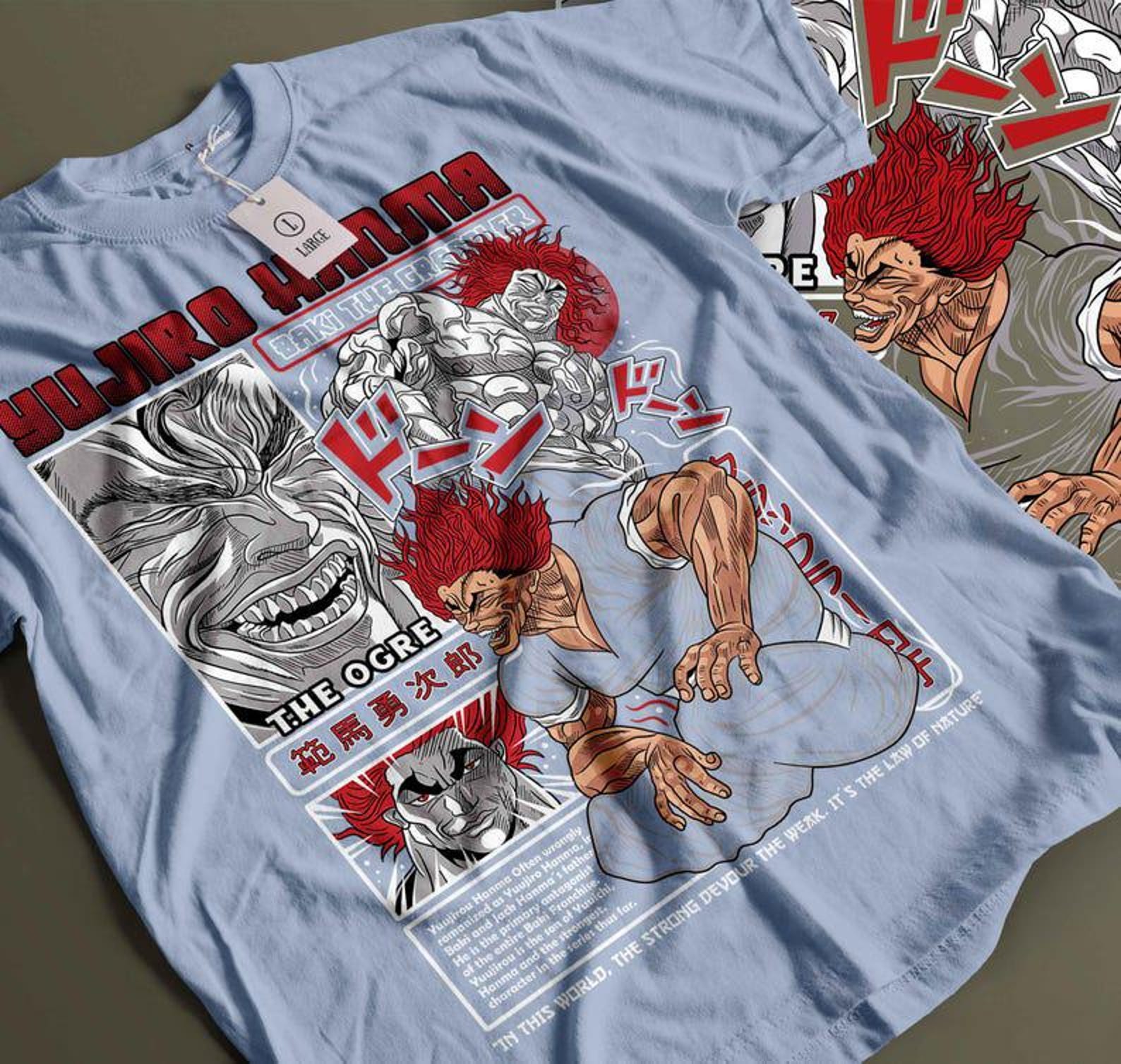 JACK HANMA Shirt, Baki Hanma Series Anime T-Shirt,Baki the Grappler Shirt, Manga Yujiro Hanma Baki Boxing Tees, Anime Shirt, Jack Hanma tee 3XL