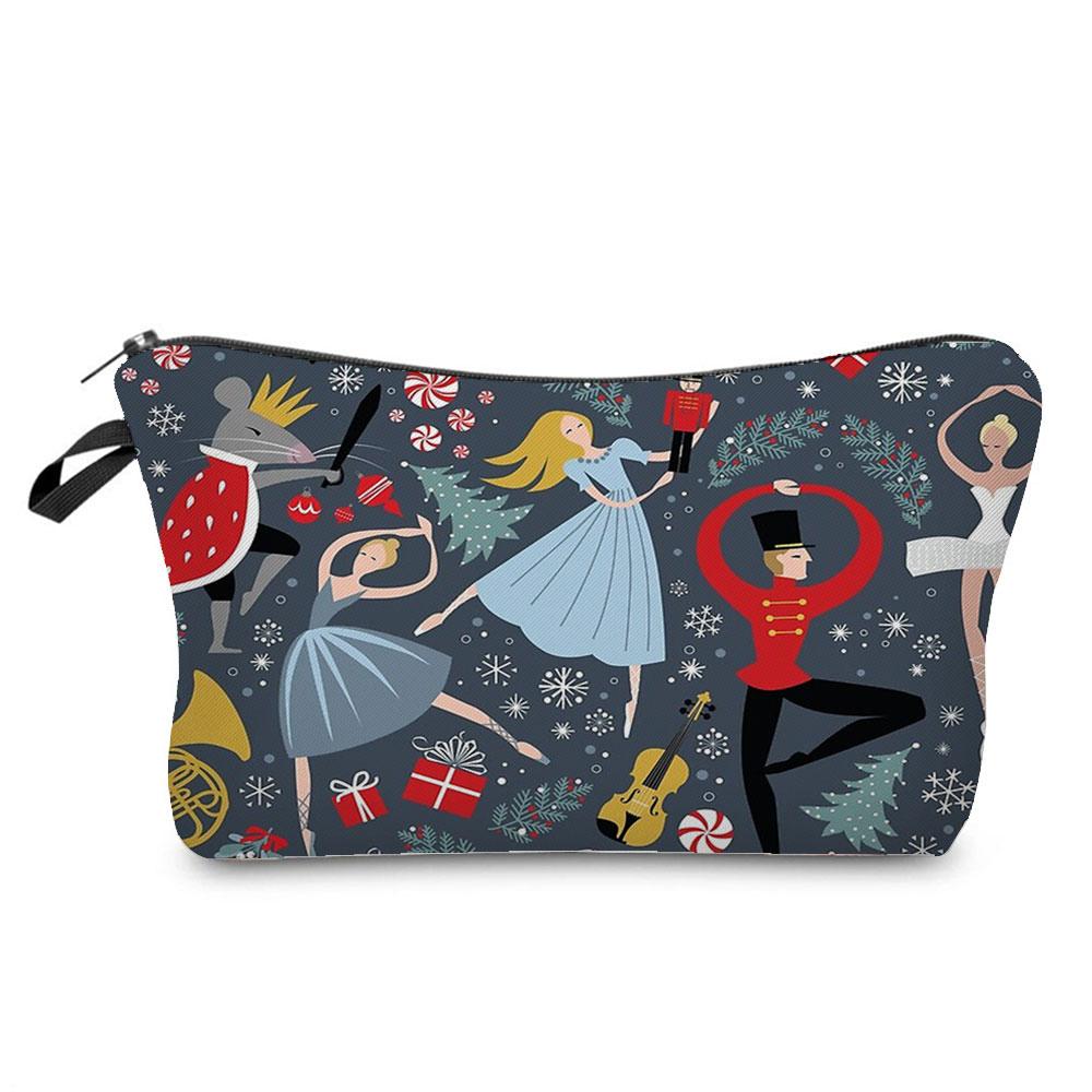 Ballet Art Girl Fashion Printed Cosmetic Bags Toiletries Organizer  School Daily Pencil CasesOutdoor Practical Makeup Bag Female