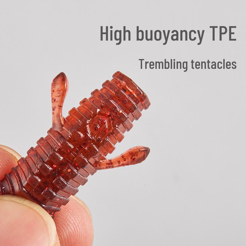 Yanbangbang Floating Soft Shrimp Lure for Black Pit Bass & Mandarin Fish, Artificial Worm Bait, Free Ned Rig.