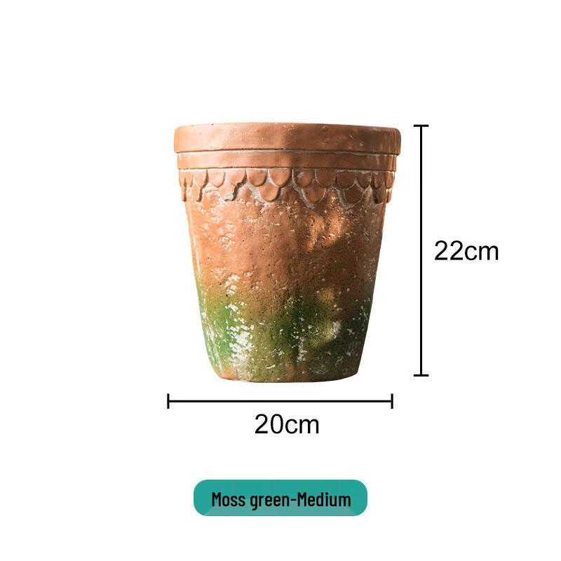 Handmålad cementkruka