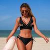 Women's Hollow Split Swimsuit Bikini - Solid Color, Sexy European and American Style