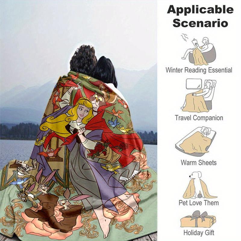 1 pezzo Disney Aurora La Bella Addormentata Coperta Decorativa per la Casa Morbida Coperta per Divano, Letto, Auto, Viaggio, Campeggio