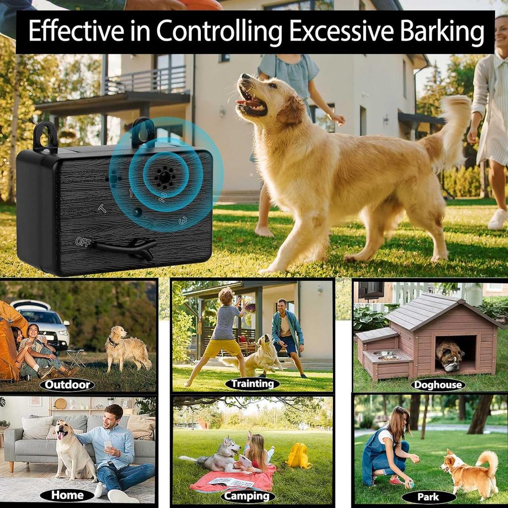 Long Range 50ft Anti Barking Devices 3 Modes Universal Bark Box 270° Coverage Portable Cat Snake Repellent Tool Outdoor Indoor