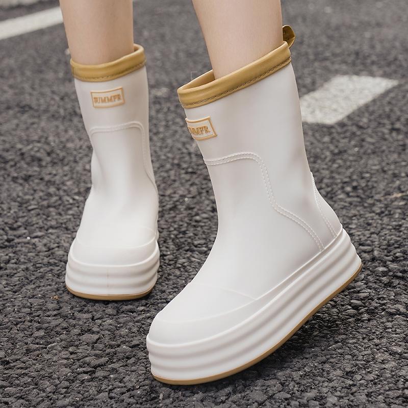 

Женские новые непромокаемые и нескользящие водные ботинки-полусапожки с флисовой подкладкой, модная верхняя одежда, резиновые ботинки на мягкой подошве 40/41