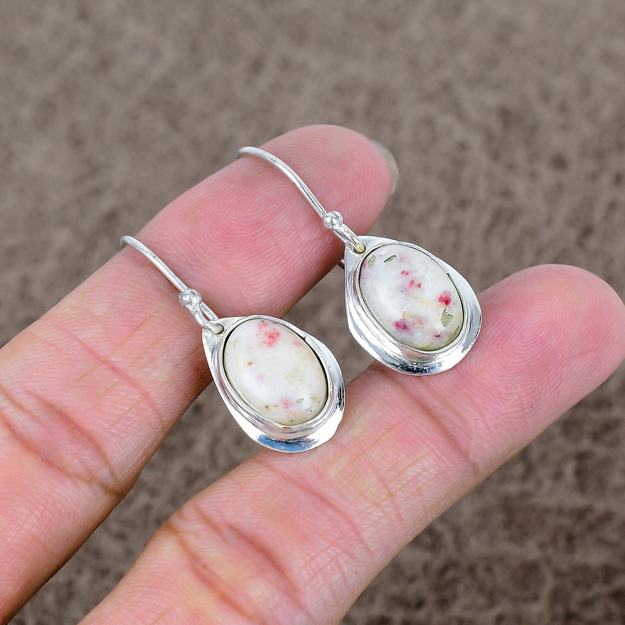 

Cinnabar Gemstone Handmade 925 Sterling Silver Jewelry Earring 1.50 KKG-655