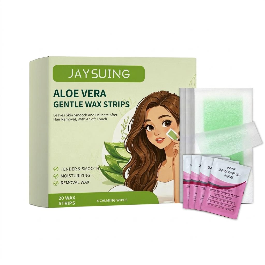 Hair Removal Wax Strips For Sensitive Skin Plant Based Formula With Calming Effect