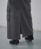 Musinsa Standard Woman Women'S Pigment Cargo Maxi Skirt [Charcoal Gray]